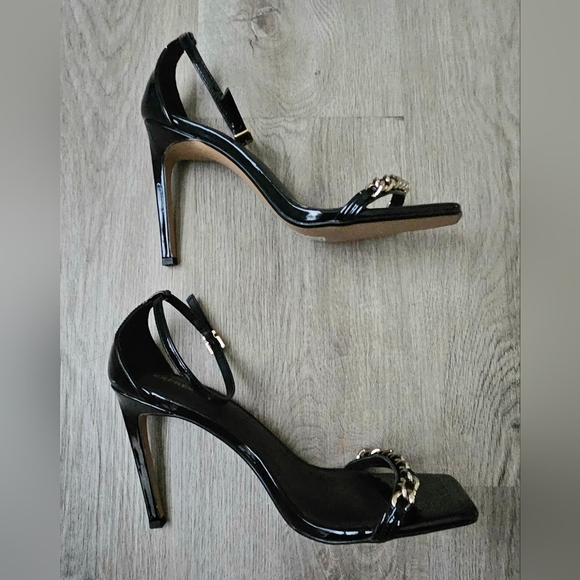 Express Black Patent Leather Chain Strap Heels – Size 10 - Picture 6 of 11